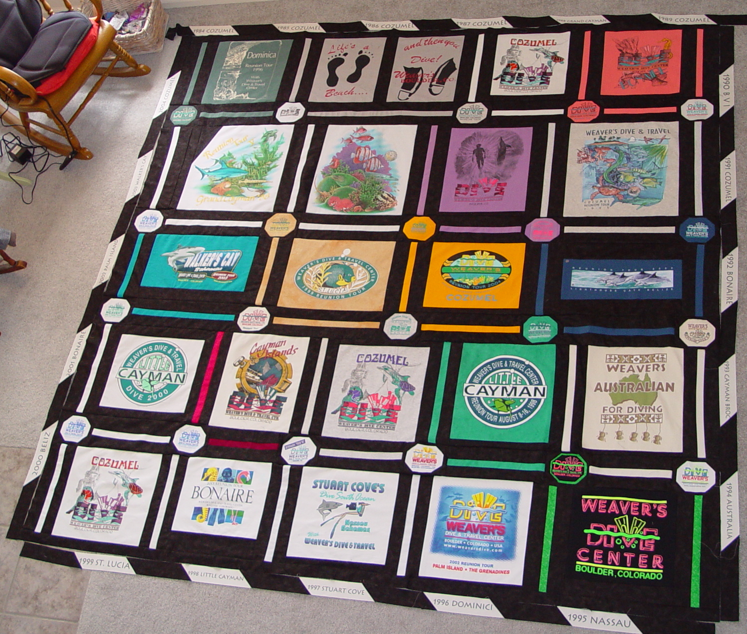 t shirt quilt as you go